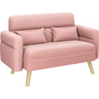 Canapé deux places en tissu Yaheetech 46 pouces avec coussin lombaire pour bureau, chambre à coucher