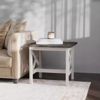 Table d'appoint style ferme en bois massif Emma et Oliver