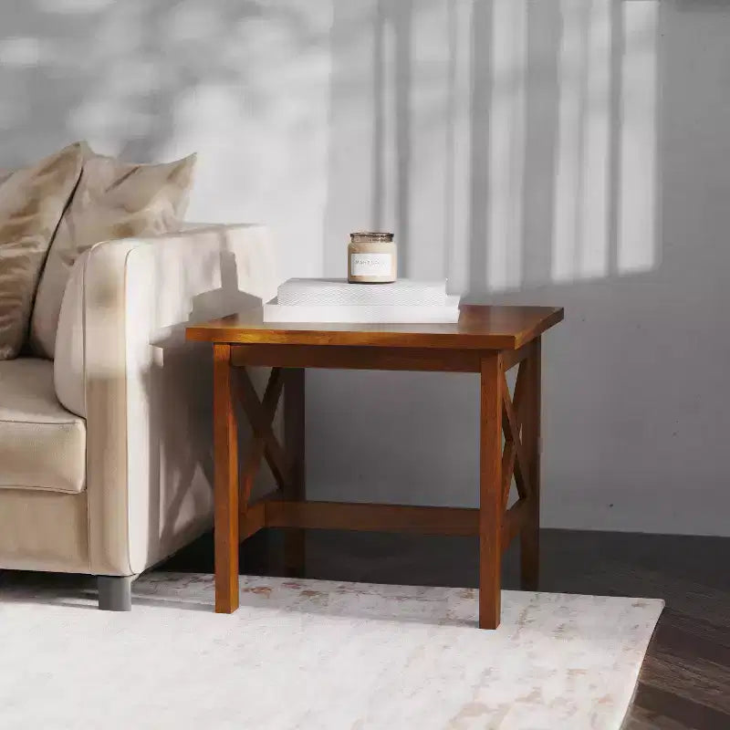 Table d'appoint style ferme en bois massif Emma et Oliver