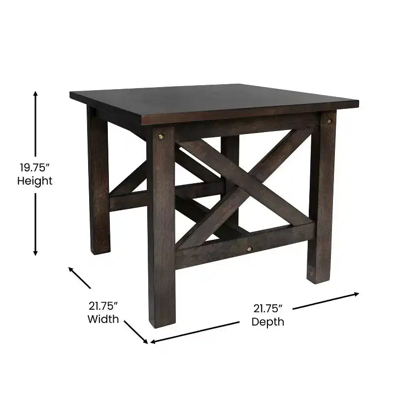 Table d'appoint style ferme en bois massif Emma et Oliver
