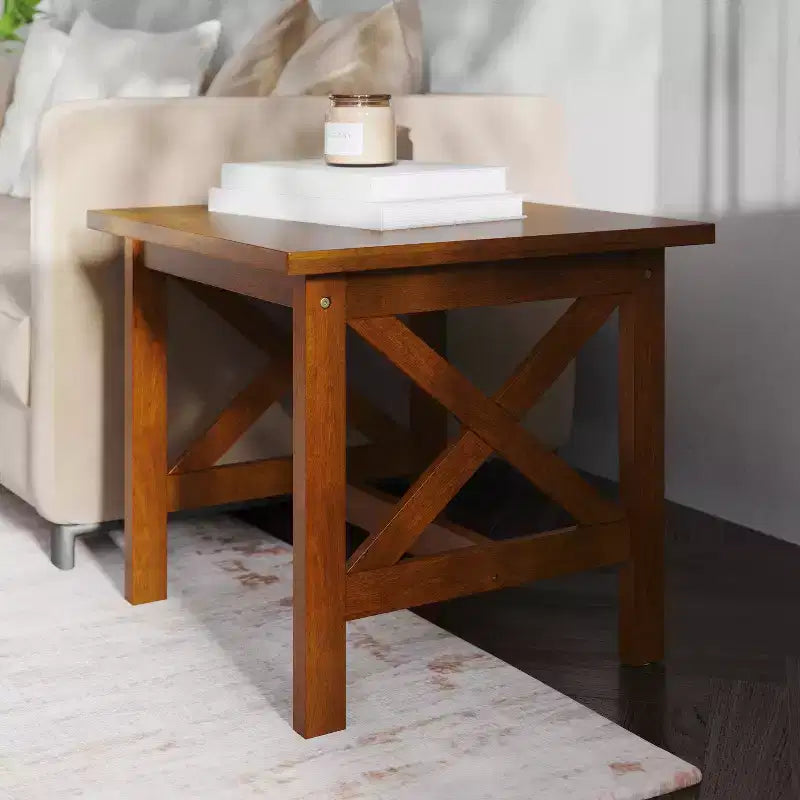 Table d'appoint style ferme en bois massif Emma et Oliver