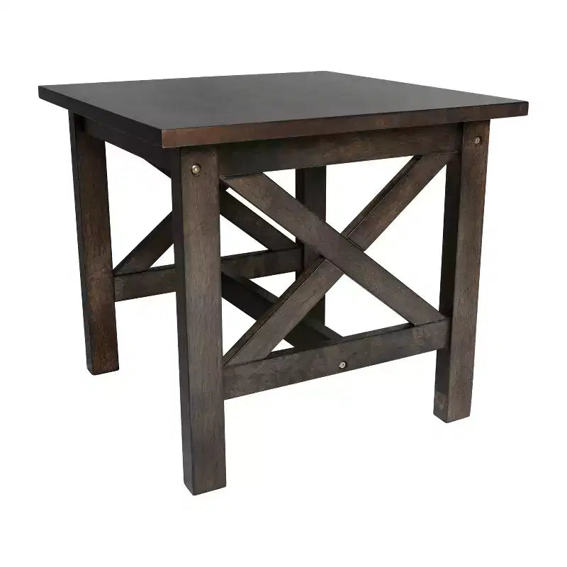 Table d'appoint style ferme en bois massif Emma et Oliver