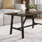 Flash Furniture Eli, table basse de style campagnard en bois massif, table d'appoint à tréteaux