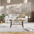 Flash Furniture Eli, table basse de style campagnard en bois massif, table d'appoint à tréteaux