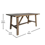 Flash Furniture Eli, table basse de style campagnard en bois massif, table d'appoint à tréteaux