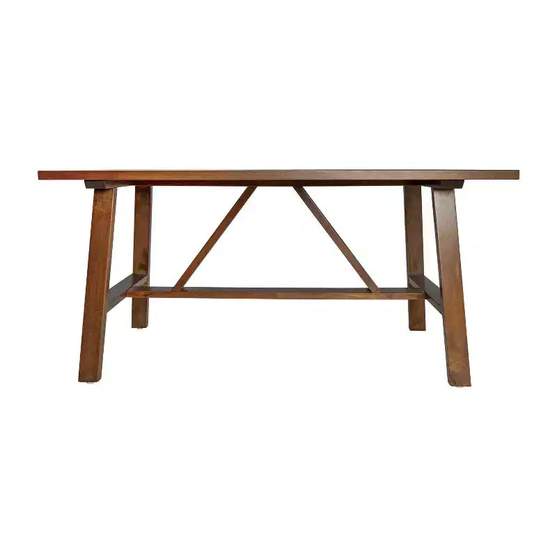 Flash Furniture Eli, table basse de style campagnard en bois massif, table d'appoint à tréteaux