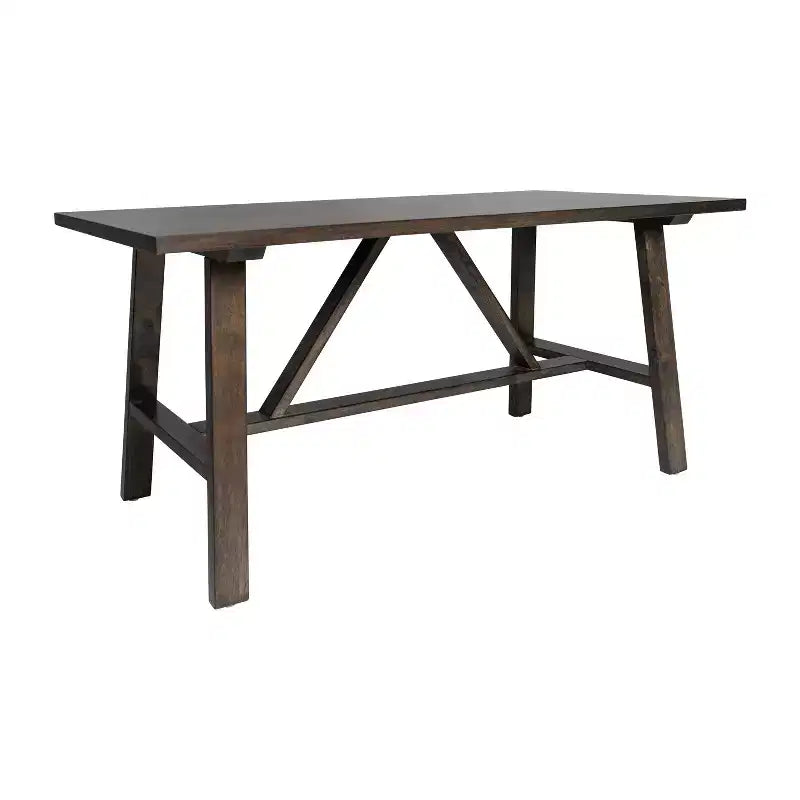 Flash Furniture Eli, table basse de style campagnard en bois massif, table d'appoint à tréteaux