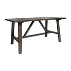 Flash Furniture Eli, table basse de style campagnard en bois massif, table d'appoint à tréteaux