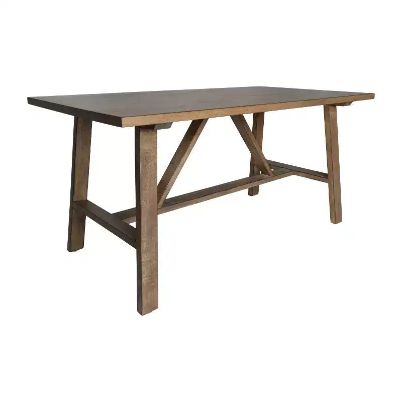 Flash Furniture Eli, table basse de style campagnard en bois massif, table d'appoint à tréteaux