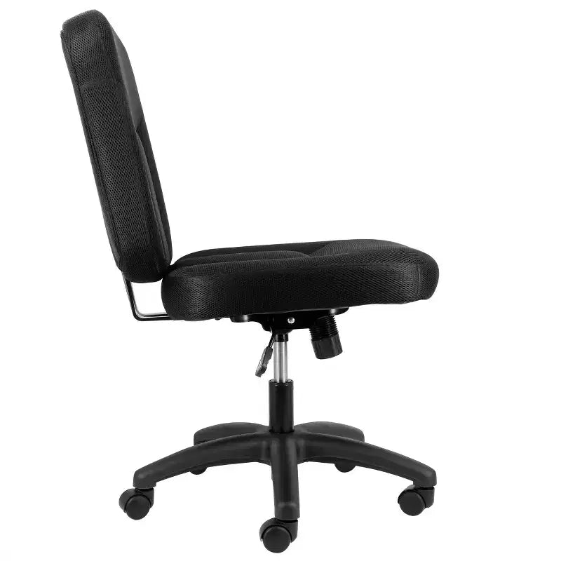 Chaise de bureau Elama Mid Back réglable en tissu noir