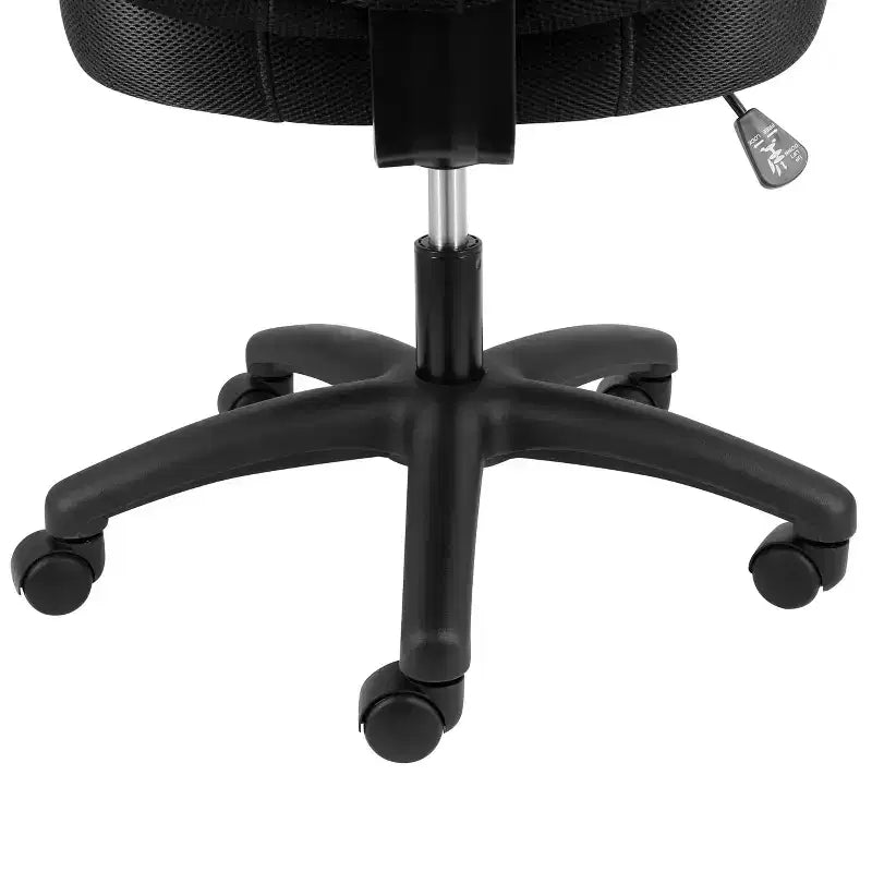 Chaise de bureau Elama Mid Back réglable en tissu noir