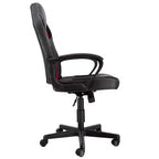 Chaise de bureau Elama à dossier haut, réglable, en similicuir et maille, noir et bordeaux
