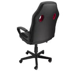 Chaise de bureau Elama à dossier haut, réglable, en similicuir et maille, noir et bordeaux