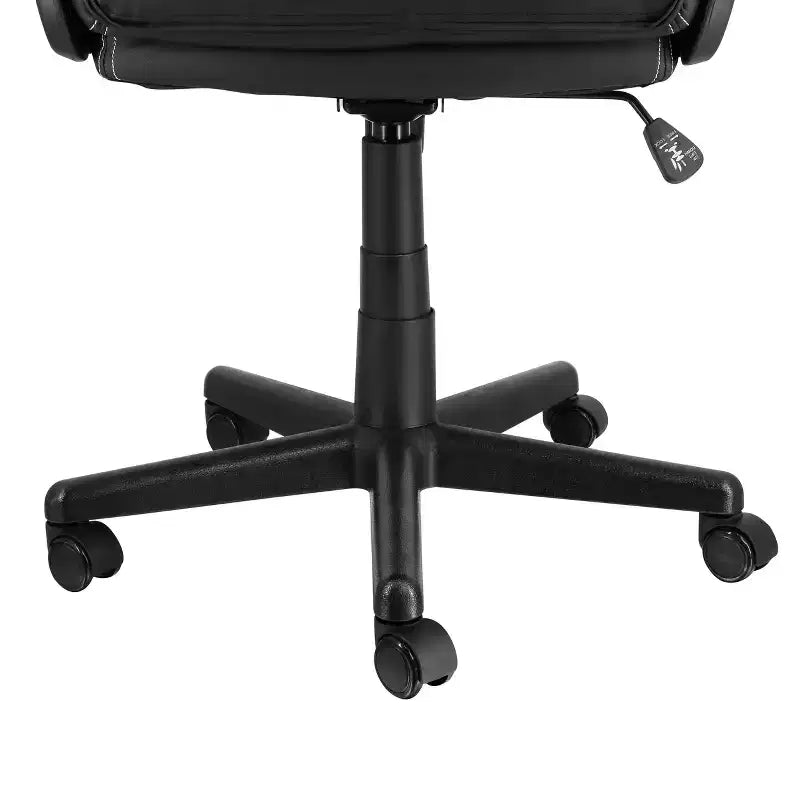 Chaise de bureau Elama à dossier haut, réglable, en similicuir et maille, noir et bordeaux