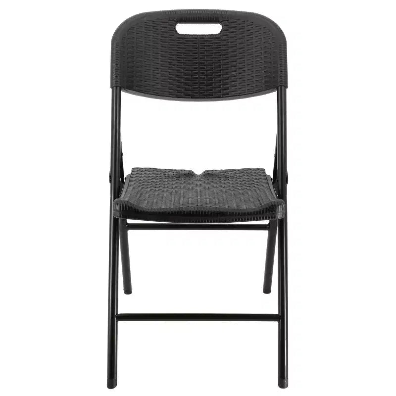 Chaise pliante en rotin Elama 4 pièces pour l'intérieur et l'extérieur