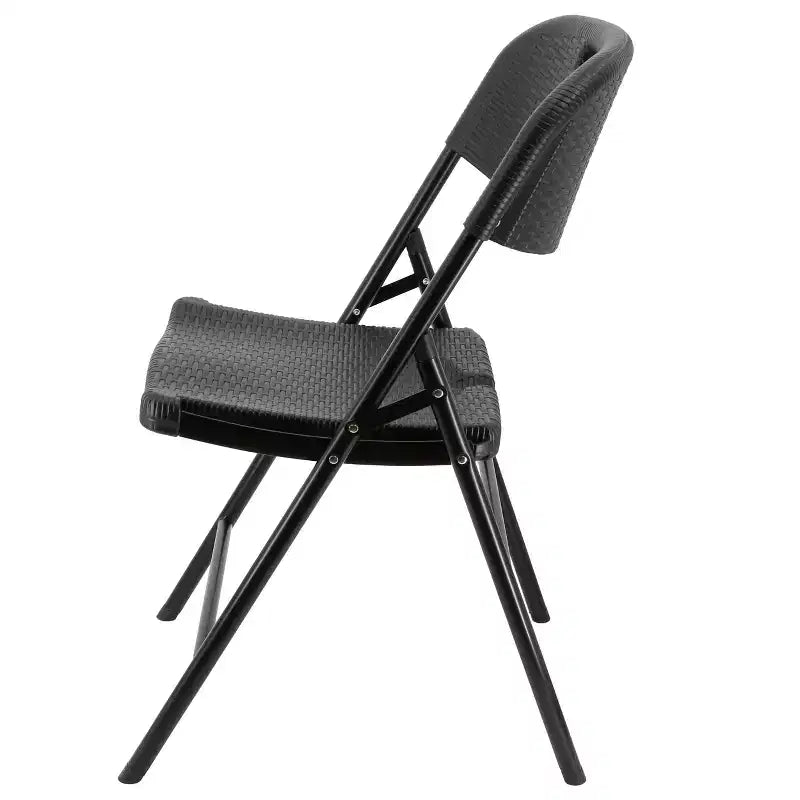 Chaise pliante en rotin Elama 4 pièces pour l'intérieur et l'extérieur