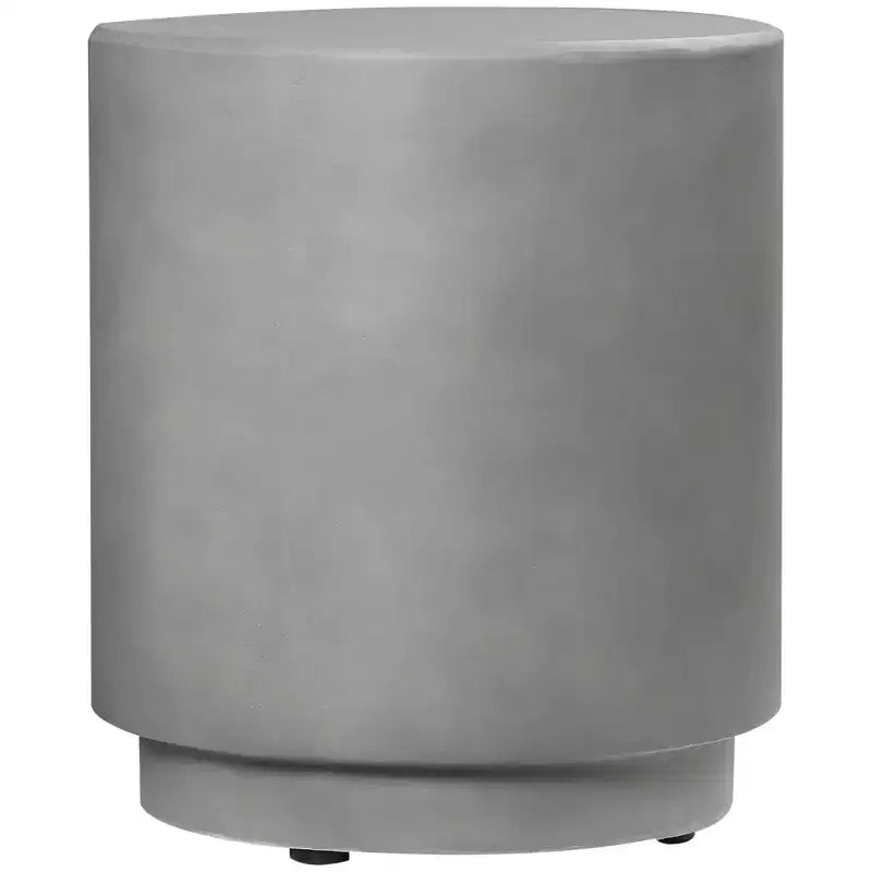 HOMCOM Table d'appoint légère avec finition béton, Table d'appoint ronde avec 4 pieds réglables pour l'intérieur et l'extérieur