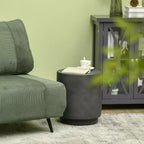 HOMCOM Table d'appoint légère avec finition béton, Table d'appoint ronde avec 4 pieds réglables pour l'intérieur et l'extérieur