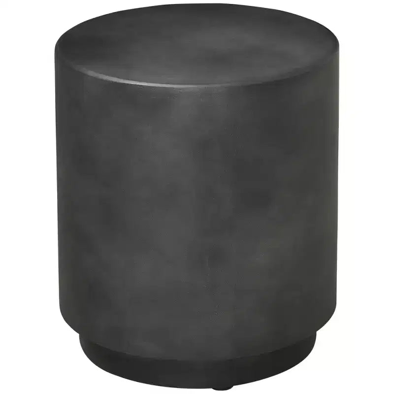 HOMCOM Table d'appoint légère avec finition béton, Table d'appoint ronde avec 4 pieds réglables pour l'intérieur et l'extérieur