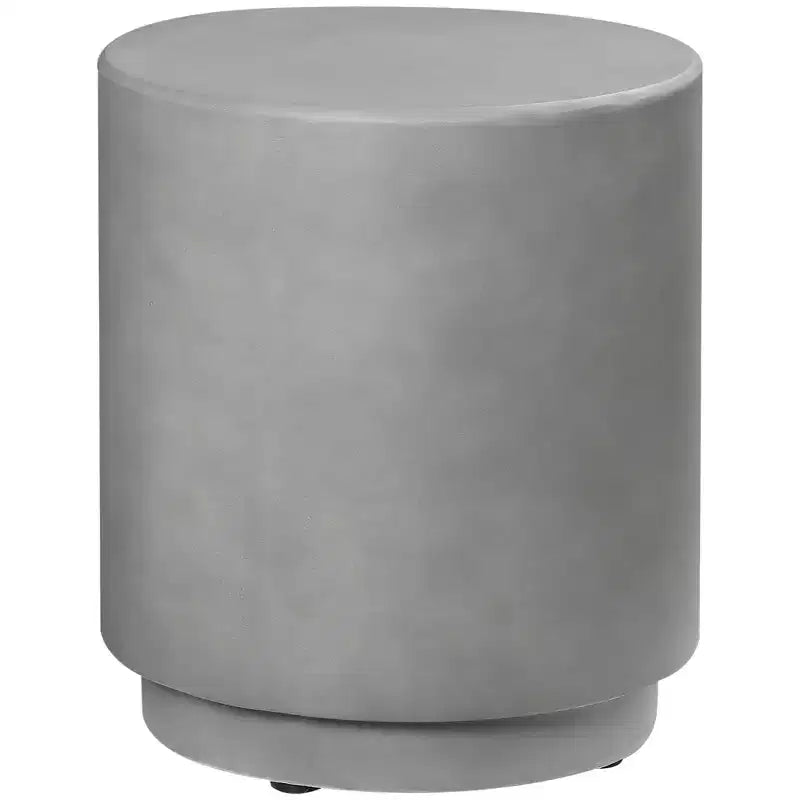 HOMCOM Table d'appoint légère avec finition béton, Table d'appoint ronde avec 4 pieds réglables pour l'intérieur et l'extérieur