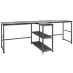 HOMCOM 83 Two Person Computer Desk with 2 Storage Shelves, Double Desk Workstation with Book Shelf, Long Desk Table for Home Office
