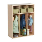 Vestiaire pour tout-petits ECR4Kids Streamline à 3 sections avec rangements, Meuble pour enfants