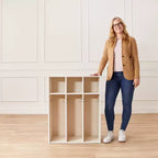 Vestiaire pour tout-petits ECR4Kids Streamline à 3 sections avec rangements, Meuble pour enfants