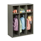 Vestiaire pour tout-petits ECR4Kids Streamline à 3 sections avec rangements, Meuble pour enfants