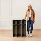 Vestiaire pour tout-petits ECR4Kids Streamline à 3 sections avec rangements, Meuble pour enfants