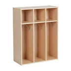 Vestiaire pour tout-petits ECR4Kids Streamline à 3 sections avec rangements, Meuble pour enfants
