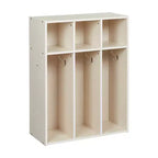 Vestiaire pour tout-petits ECR4Kids Streamline à 3 sections avec rangements, Meuble pour enfants