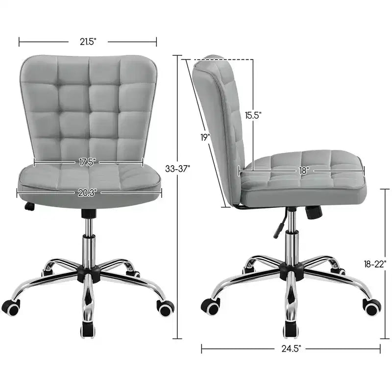 Yaheetech Chaise de bureau moderne sans accoudoirs à dossier mi-hauteur