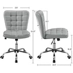 Yaheetech Chaise de bureau moderne sans accoudoirs à dossier mi-hauteur
