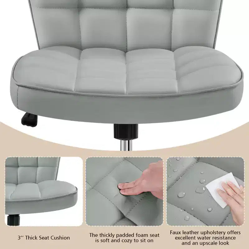 Yaheetech Chaise de bureau moderne sans accoudoirs à dossier mi-hauteur