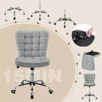 Yaheetech Chaise de bureau moderne sans accoudoirs à dossier mi-hauteur