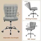 Yaheetech Chaise de bureau moderne sans accoudoirs à dossier mi-hauteur