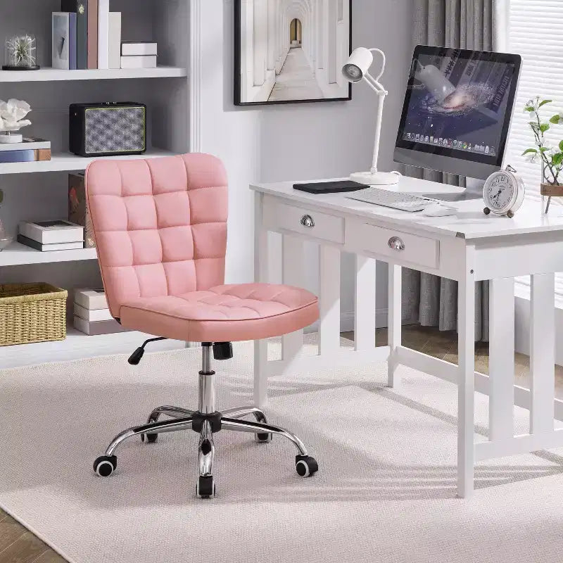 Yaheetech Chaise de bureau moderne sans accoudoirs à dossier mi-hauteur