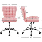 Yaheetech Chaise de bureau moderne sans accoudoirs à dossier mi-hauteur