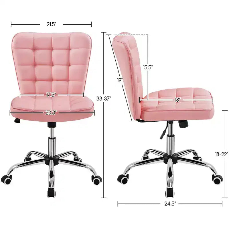 Yaheetech Chaise de bureau moderne sans accoudoirs à dossier mi-hauteur