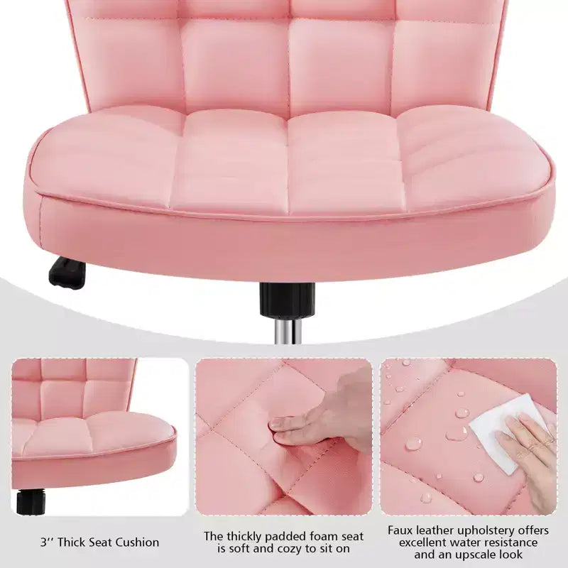 Yaheetech Chaise de bureau moderne sans accoudoirs à dossier mi-hauteur