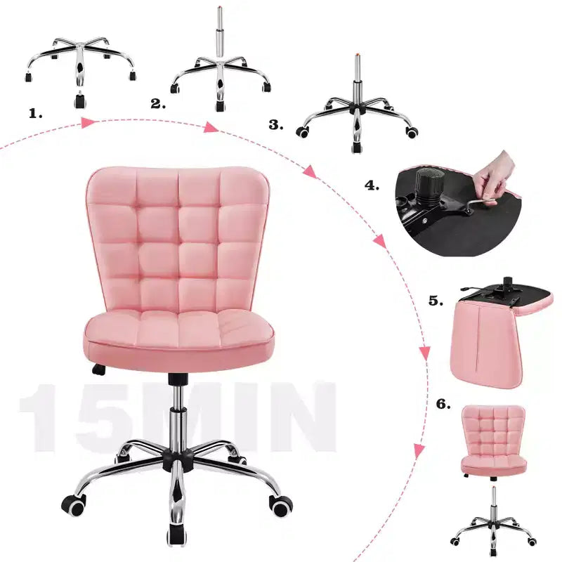 Yaheetech Chaise de bureau moderne sans accoudoirs à dossier mi-hauteur