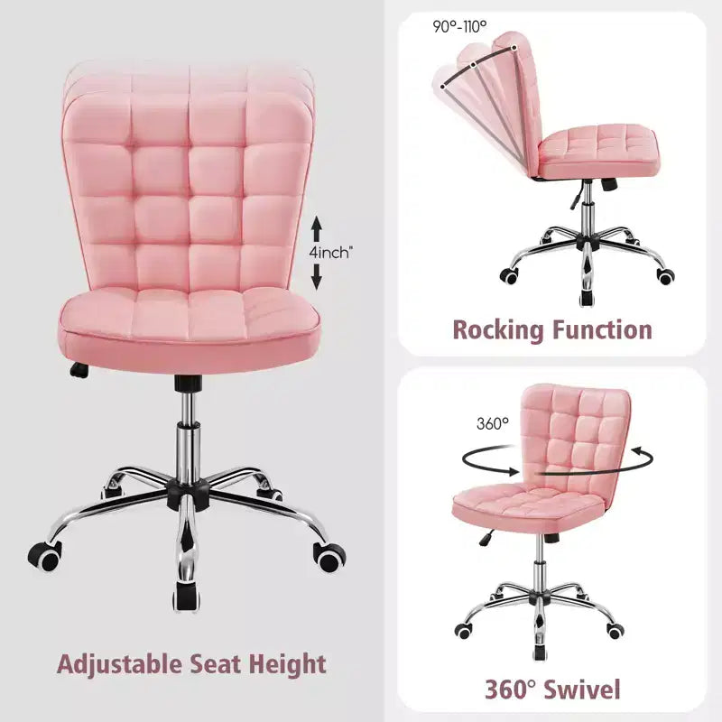 Yaheetech Chaise de bureau moderne sans accoudoirs à dossier mi-hauteur