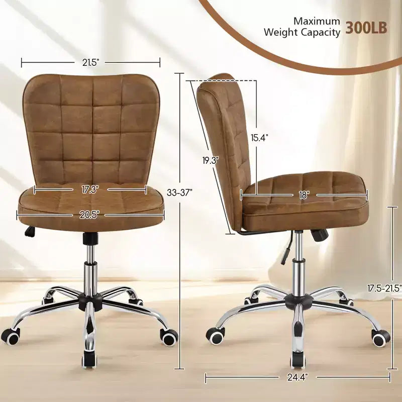 Yaheetech Chaise de bureau moderne sans accoudoirs à dossier mi-hauteur