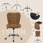 Yaheetech Chaise de bureau moderne sans accoudoirs à dossier mi-hauteur