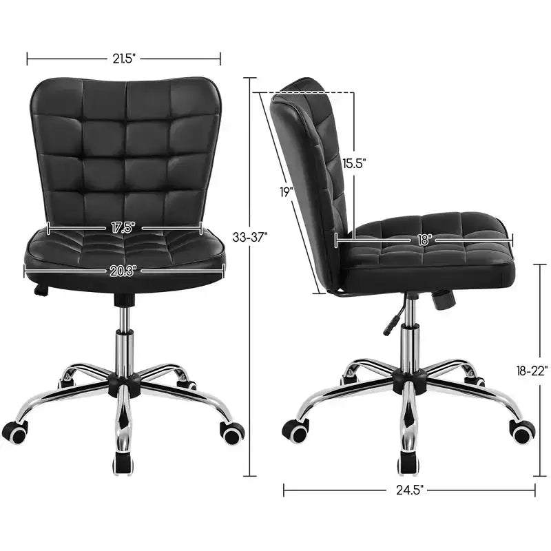 Yaheetech Chaise de bureau moderne sans accoudoirs à dossier mi-hauteur