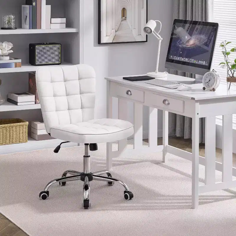 Yaheetech Chaise de bureau moderne sans accoudoirs à dossier mi-hauteur