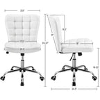 Yaheetech Chaise de bureau moderne sans accoudoirs à dossier mi-hauteur