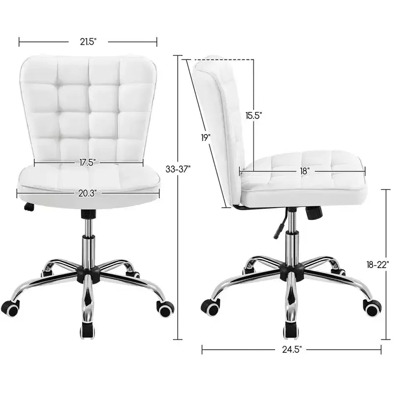Yaheetech Chaise de bureau moderne sans accoudoirs à dossier mi-hauteur