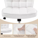Yaheetech Chaise de bureau moderne sans accoudoirs à dossier mi-hauteur