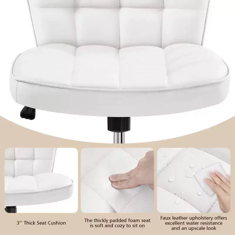 Yaheetech Chaise de bureau moderne sans accoudoirs à dossier mi-hauteur